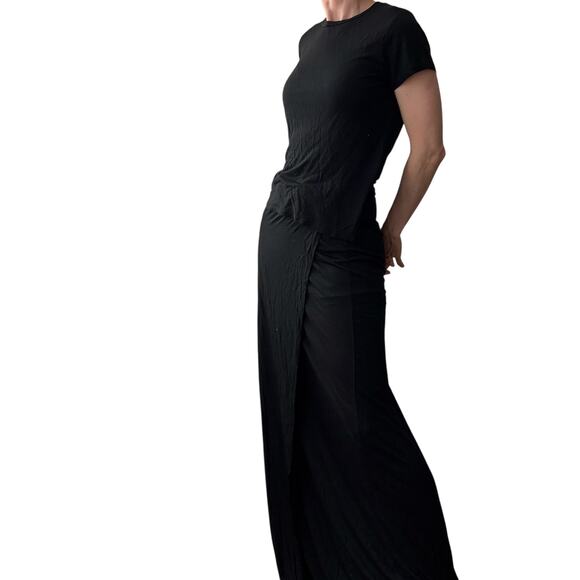 A.L.C. short sleeve black maxi dress small shirt dress - Picture 1 of 11